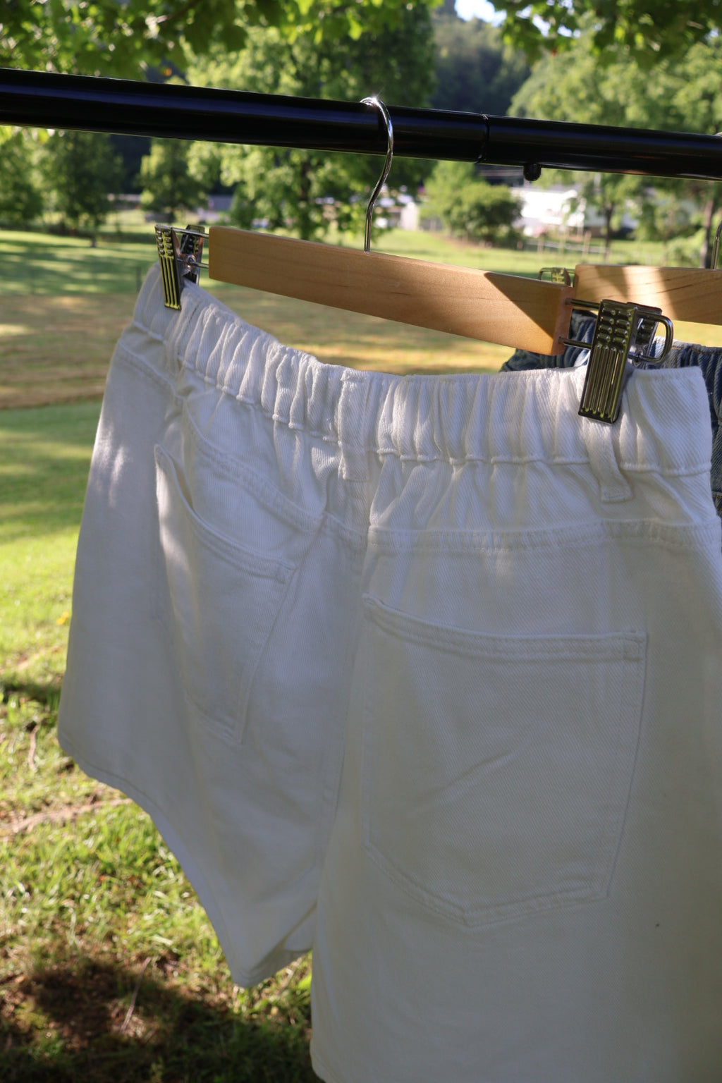 White Denim Harbor Shorts