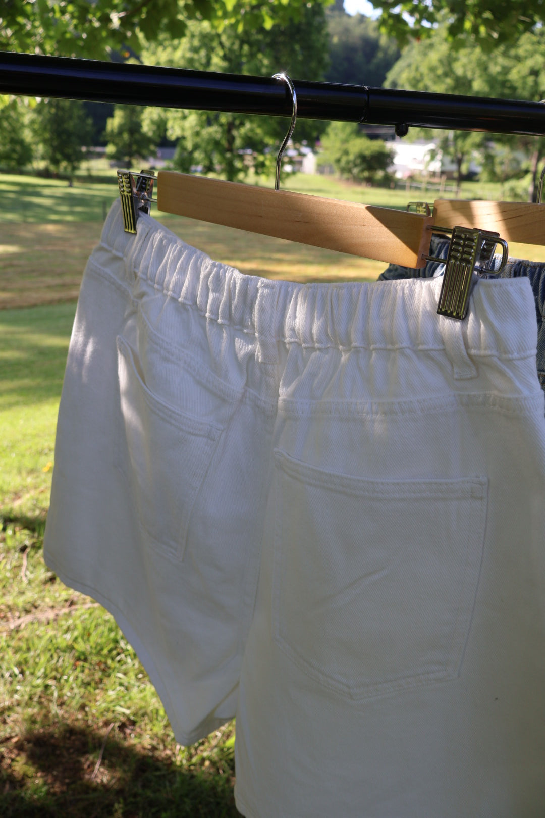White Denim Harbor Shorts