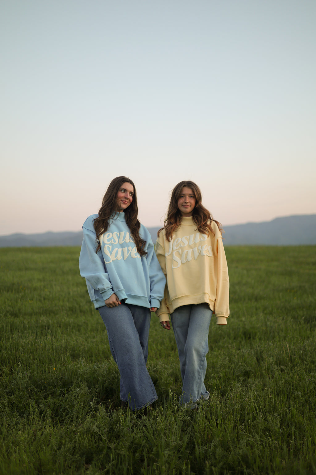 Jesus Saves Mockneck Blue