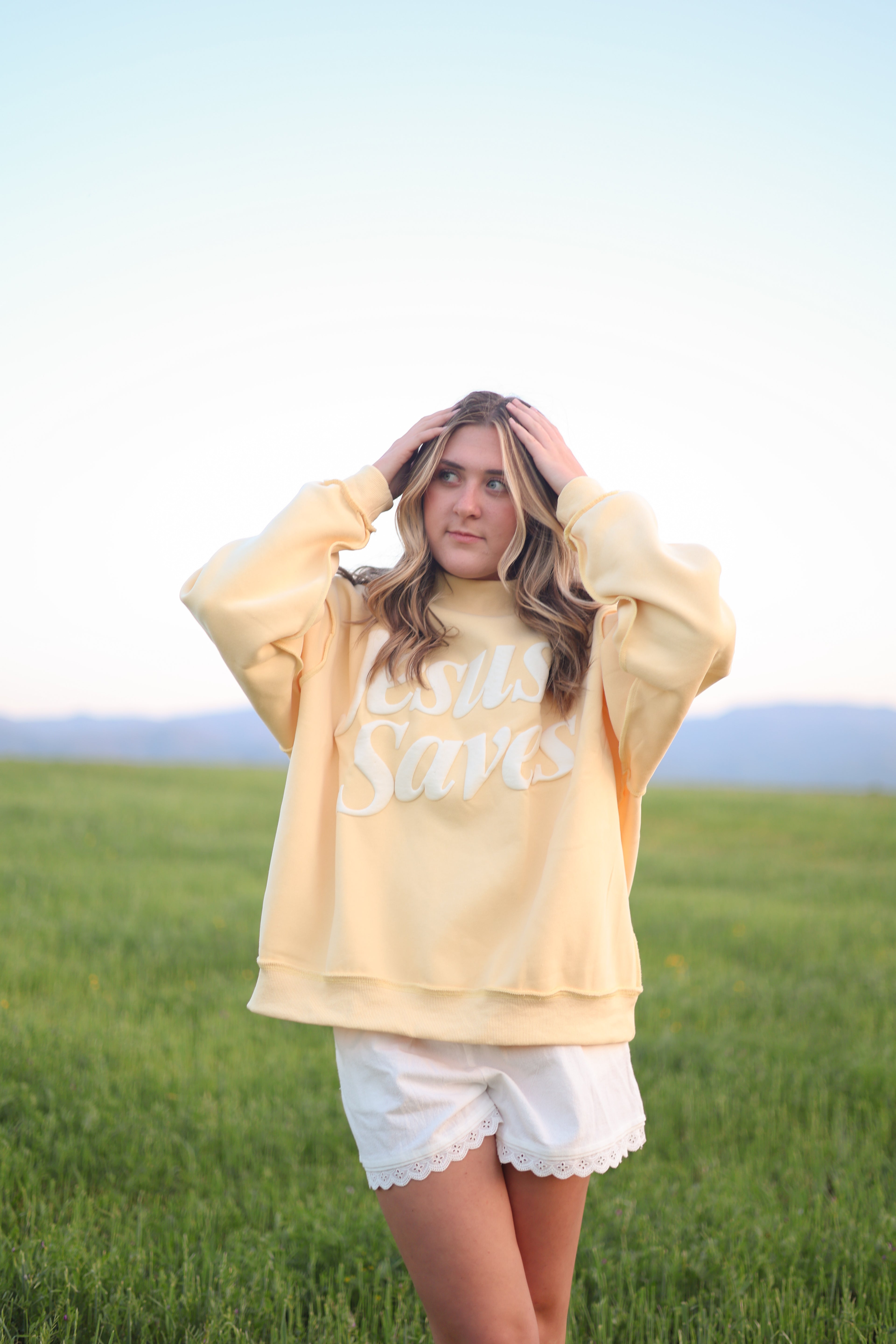 Jesus Saves Mockneck Yellow