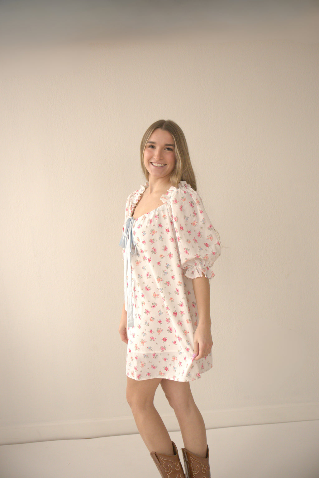 Morning Light Floral Baby Doll Dress
