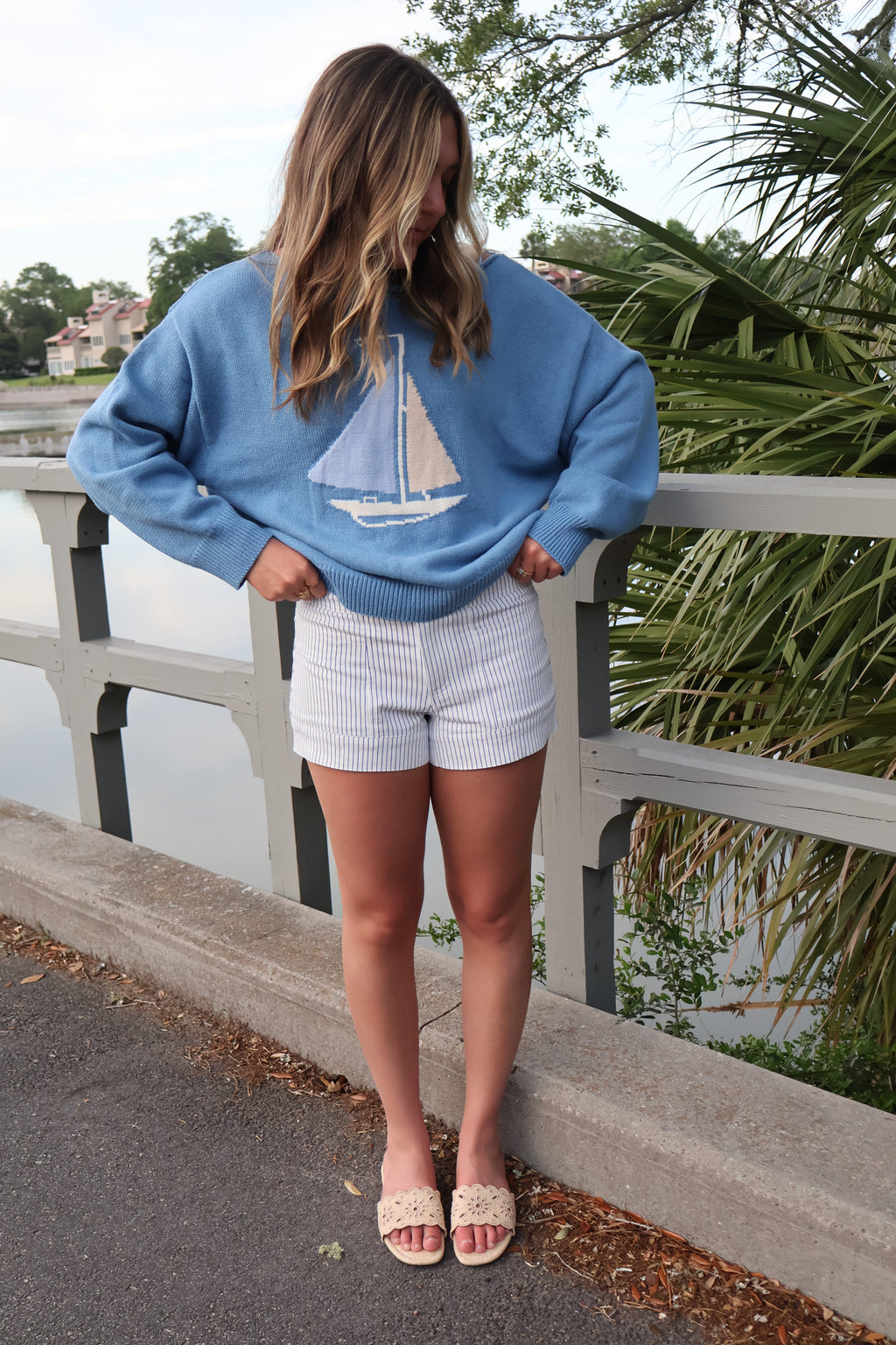 Low Rise Harbor Stripe Shorts