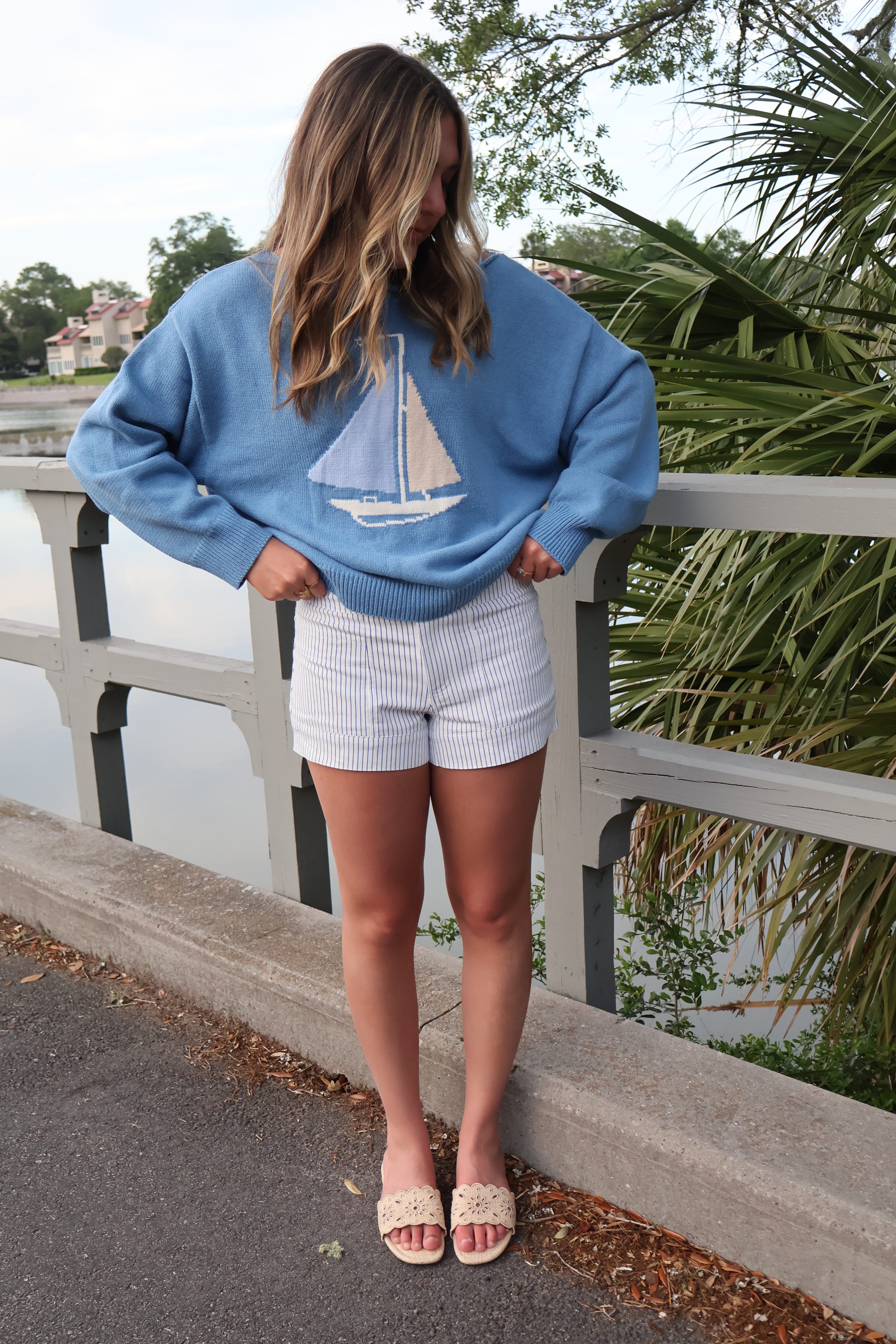 Low Rise Harbor Stripe Shorts