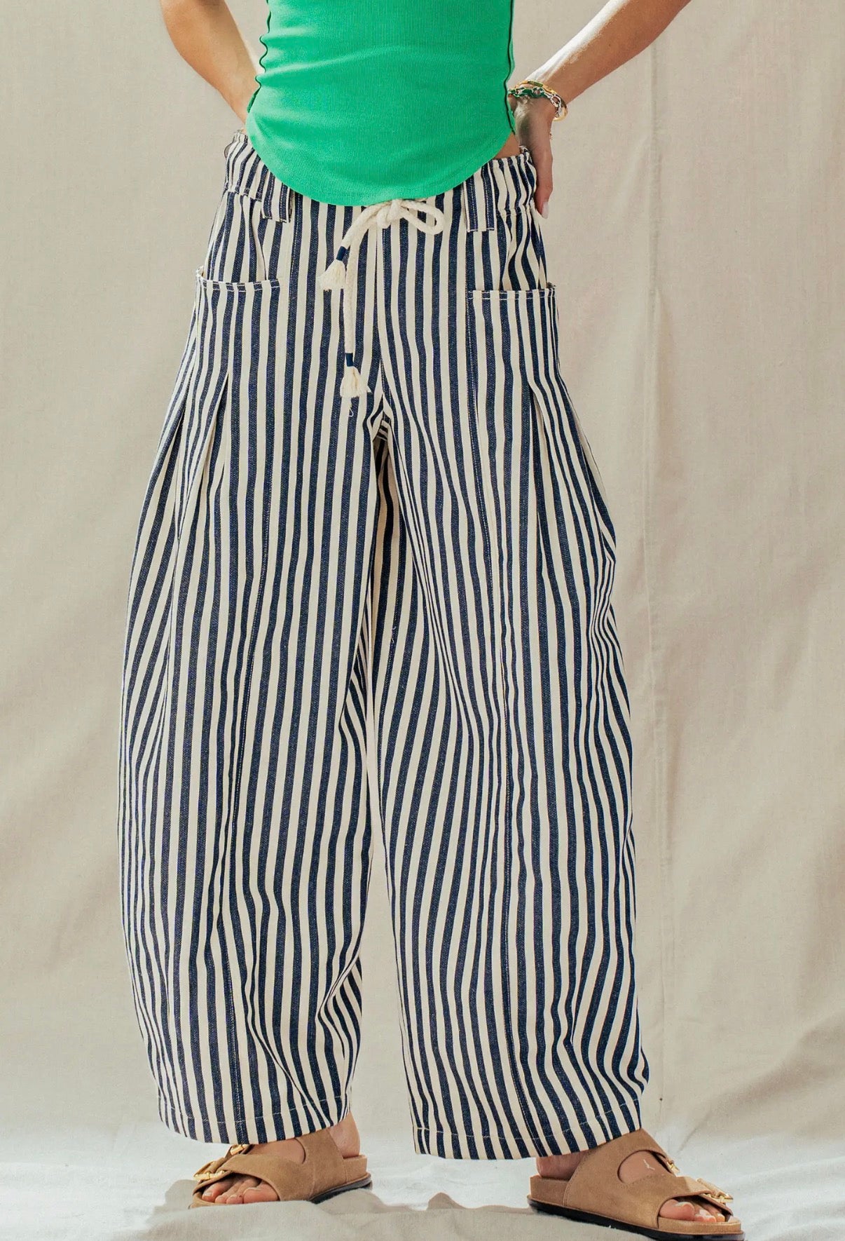 Navy Sailor Barrel Jeans