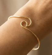 thin wave cuff bracelet