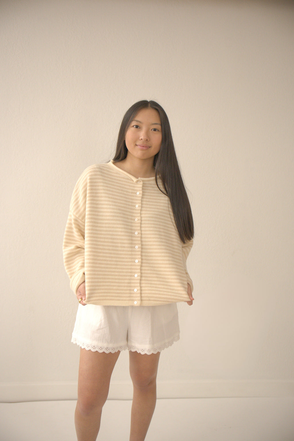 Sunday Stripe Offwhite Cardigan